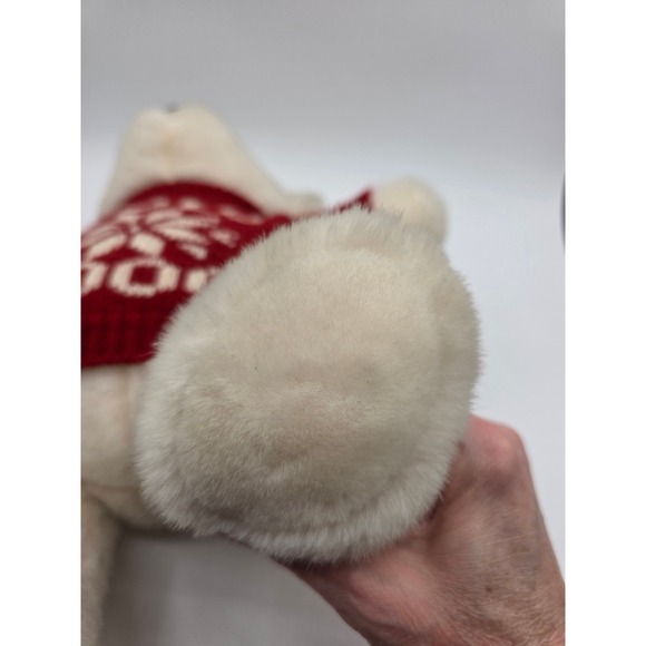 Vintage Polo Ralph Lauren 2000 White Jointed Teddy Bear Snowflake Sweater Plush - Picture 4 of 7